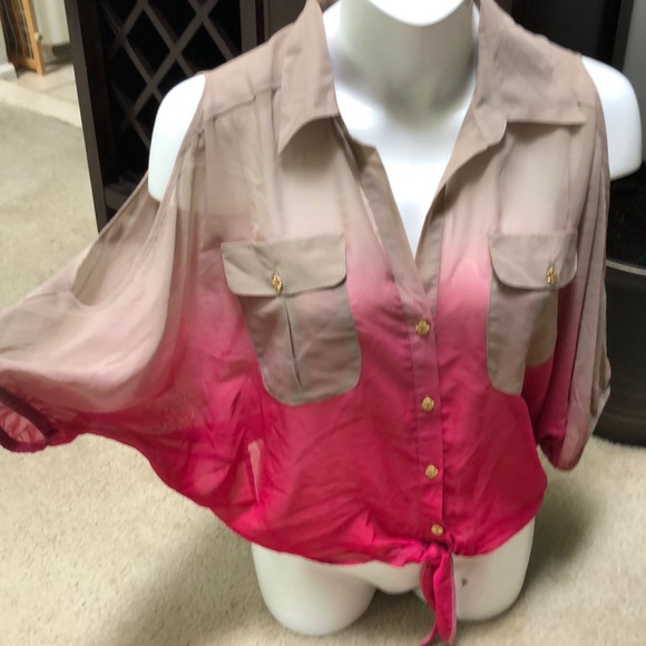 Ombré chiffon top - Picture 2 of 3